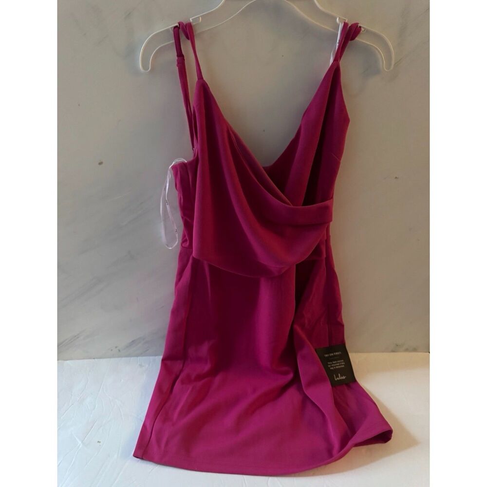 Lulus Hot Pink/Magenta Cowl Neck Mini Dress Size Small NWT
